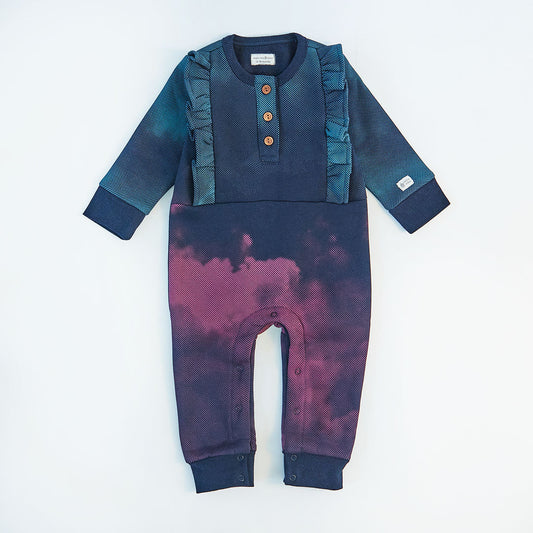 Ombre Obsession - Baby Girls Blue Onesie