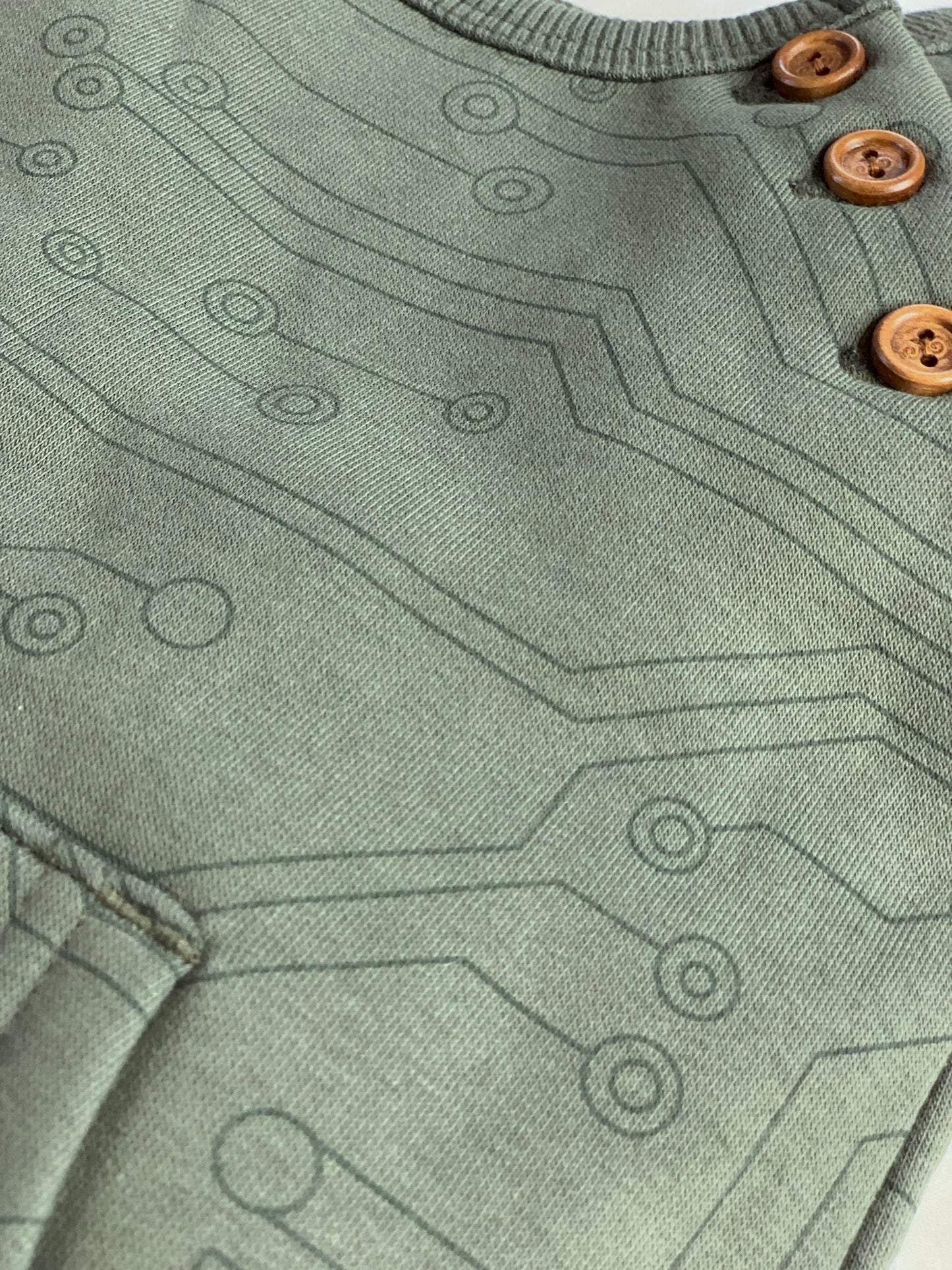 Tech Trekker - Baby Boys Green Onesie